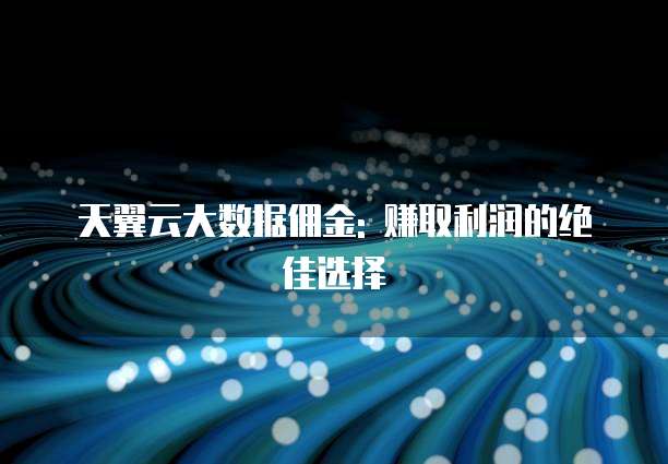 天翼云大数据佣金: 赚取利润的绝佳选择