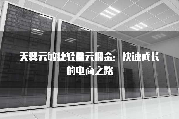 天翼云敏捷轻量云佣金:快速成长的电商之路