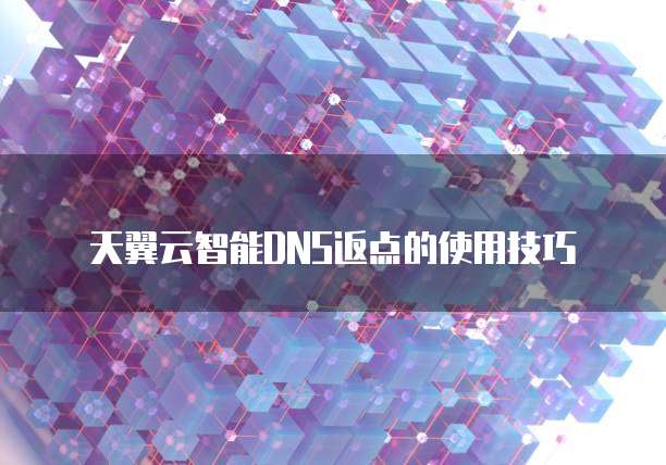 天翼云智能DNS返点的使用技巧
