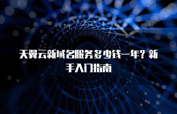 天翼云新域名服务多少钱一年?新手入门指南