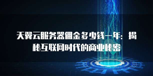 天翼云服务器佣金多少钱一年:揭秘互联网时代的商业秘密