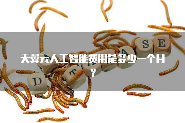 天翼云人工智能费用是多少一个月?
