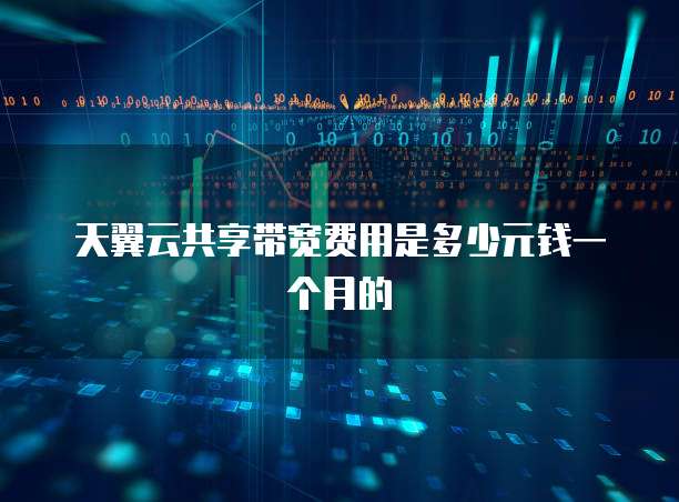 天翼云共享带宽费用是多少元钱一个月的