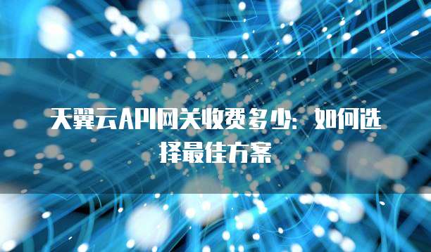 天翼云API网关收费多少:如何选择最佳方案