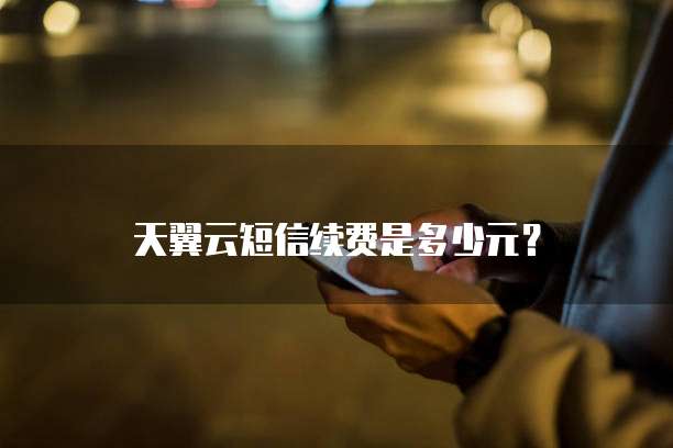 天翼云短信续费是多少元?