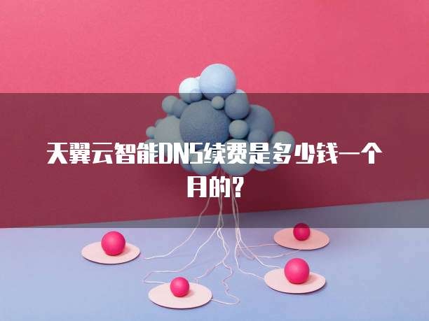 天翼云智能DNS续费是多少钱一个月的？