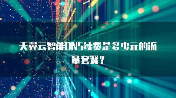 天翼云智能DNS续费是多少元的流量套餐？