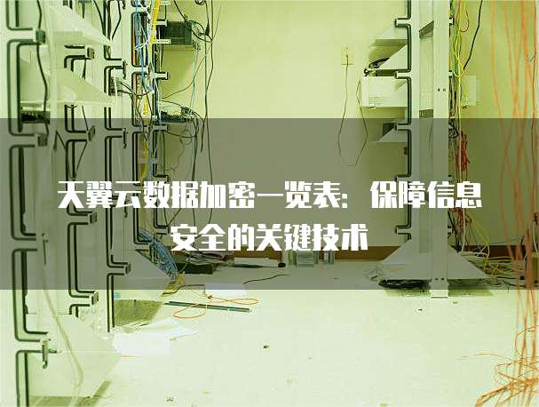 天翼云数据加密一览表:保障信息安全的关键技术