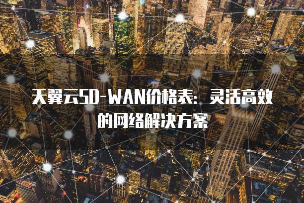 天翼云SD-WAN价格表:灵活高效的网络解决方案