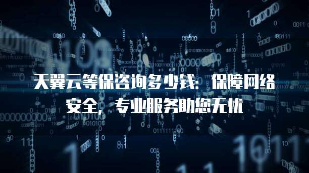 天翼云等保咨询多少钱:保障网络安全,专业服务助您无忧