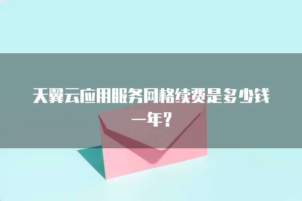 天翼云应用服务网格续费是多少钱一年?