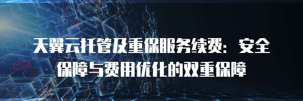 天翼云托管及重保服务续费：安全保障与费用优化的双重保障