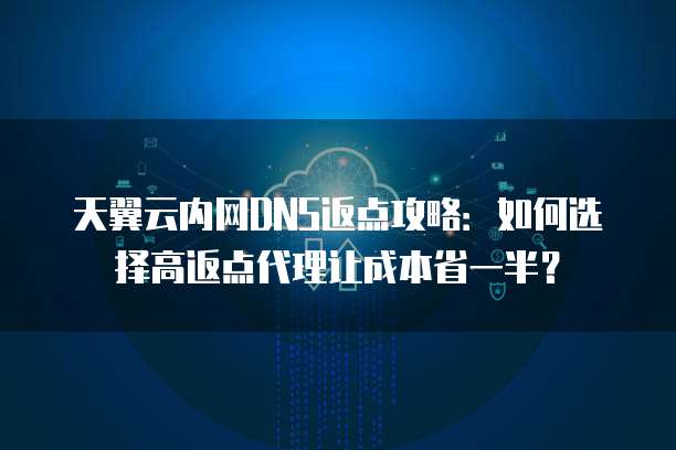 天翼云内网DNS返点攻略:如何选择高返点代理让成本省一半?