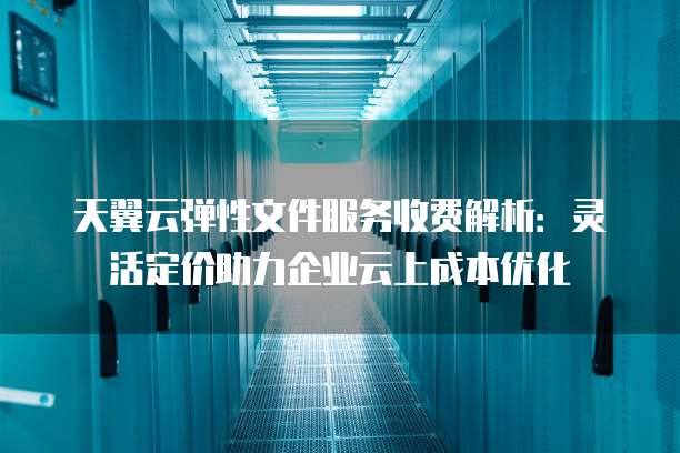 天翼云弹性文件服务收费解析:灵活定价助力企业云上成本优化