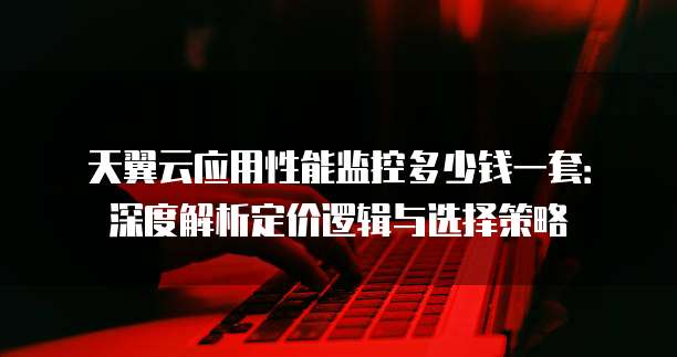 天翼云应用性能监控多少钱一套：深度解析定价逻辑与选择策略