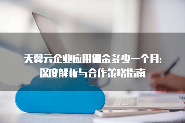 天翼云企业应用佣金多少一个月:深度解析与合作策略指南