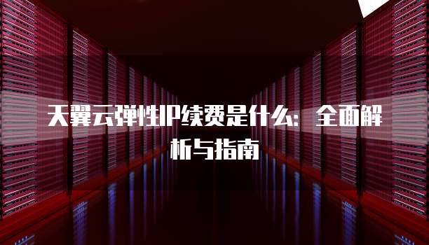 天翼云弹性IP续费是什么:全面解析与指南