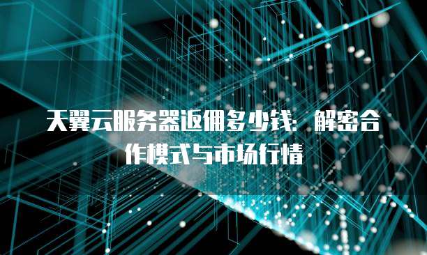 天翼云服务器返佣多少钱:解密合作模式与市场行情