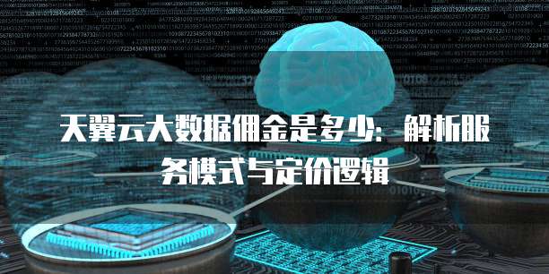 天翼云大数据佣金是多少:解析服务模式与定价逻辑