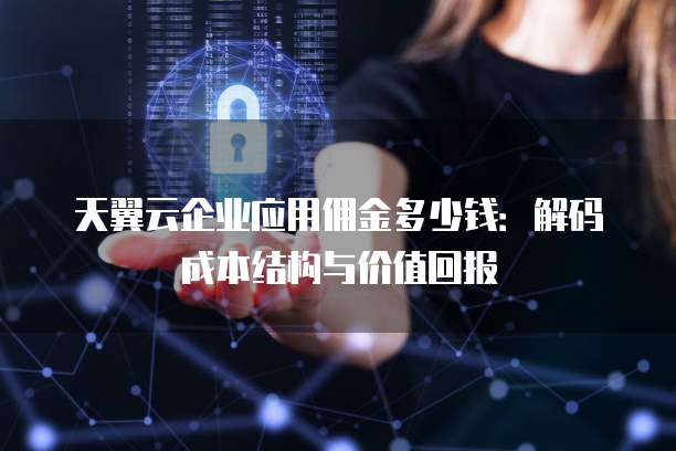 天翼云企业应用佣金多少钱:解码成本结构与价值回报