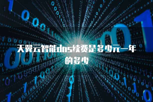 天翼云智能dns续费是多少元一年的多少