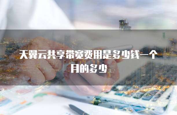 天翼云共享带宽费用是多少钱一个月的多少