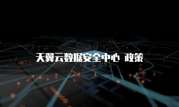 天翼云数据安全中心 政策