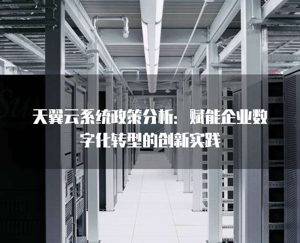 天翼云系统政策分析：赋能企业数字化转型的创新实践