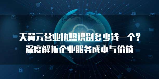 天翼云营业执照识别多少钱一个?深度解析企业服务成本与价值