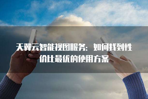 天翼云智能视图服务:如何找到性价比最优的使用方案