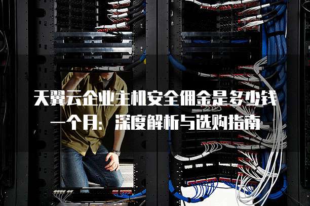 天翼云企业主机安全佣金是多少钱一个月:深度解析与选购指南