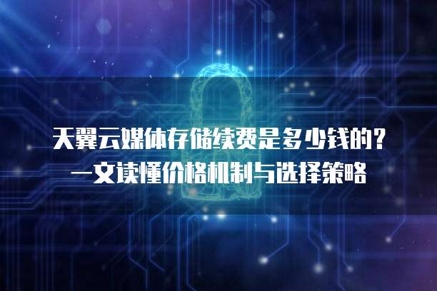 天翼云媒体存储续费是多少钱的?一文读懂价格机制与选择策略