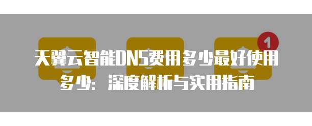 天翼云智能DNS费用多少最好使用多少:深度解析与实用指南