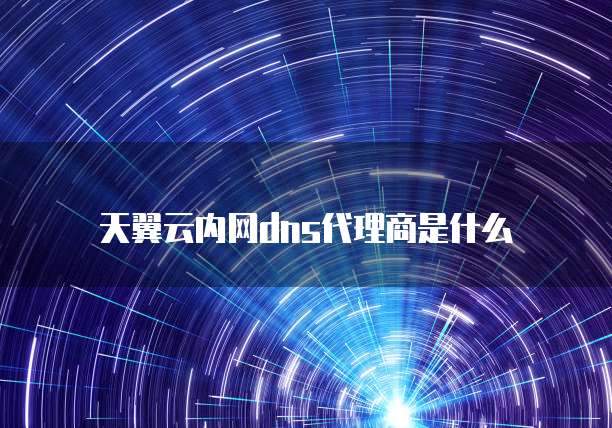 天翼云内网dns代理商是什么