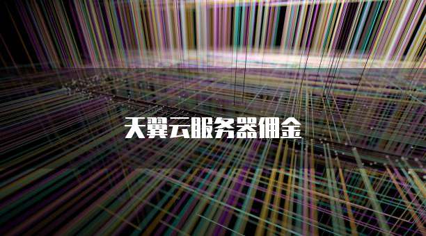 天翼云服务器佣金