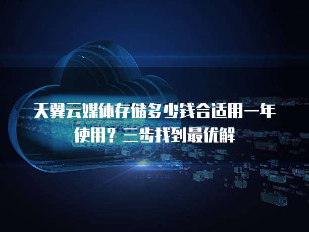 天翼云媒体存储多少钱合适用一年使用?三步找到最优解