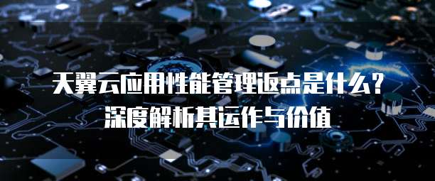 天翼云应用性能管理返点是什么？深度解析其运作与价值