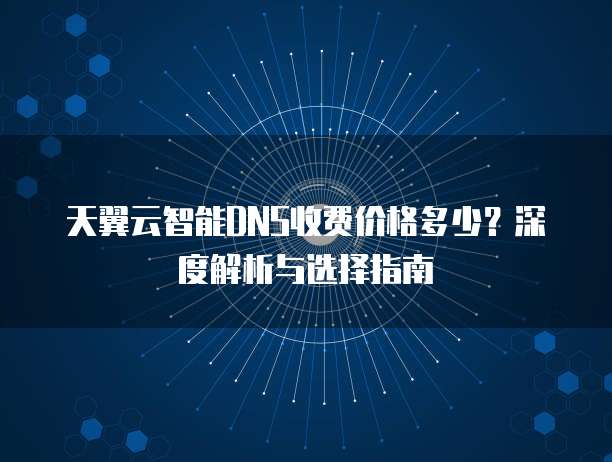 天翼云智能DNS收费价格多少？深度解析与选择指南