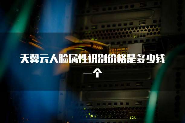 天翼云人脸属性识别价格是多少钱一个