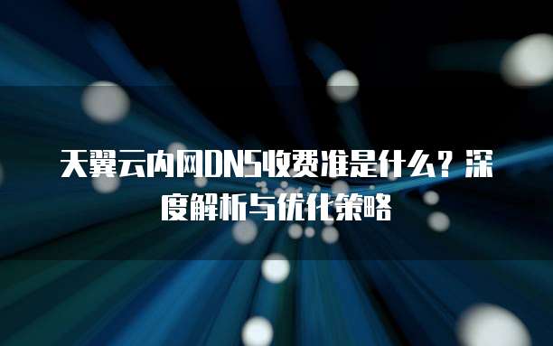 天翼云内网DNS收费准是什么?深度解析与优化策略