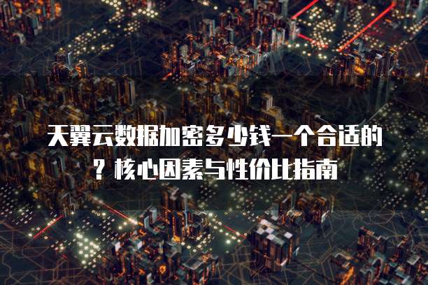 天翼云数据加密多少钱一个合适的?核心因素与性价比指南