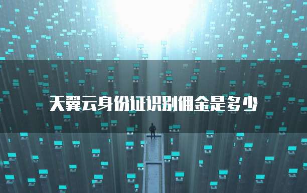 天翼云身份证识别佣金是多少