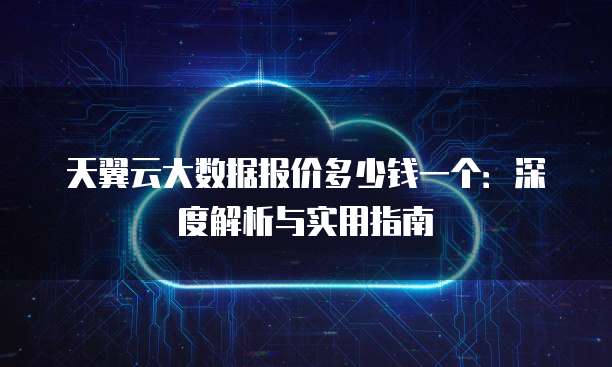 天翼云大数据报价多少钱一个:深度解析与实用指南