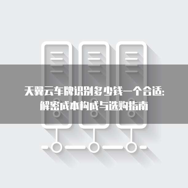 天翼云车牌识别多少钱一个合适:解密成本构成与选购指南