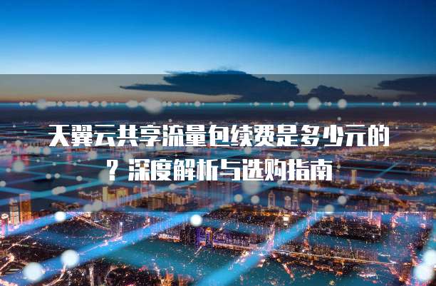 天翼云共享流量包续费是多少元的?深度解析与选购指南