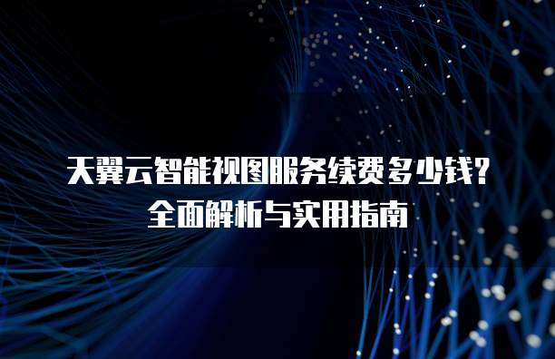 天翼云智能视图服务续费多少钱?全面解析与实用指南