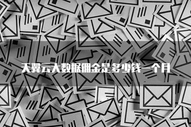 天翼云大数据佣金是多少钱一个月