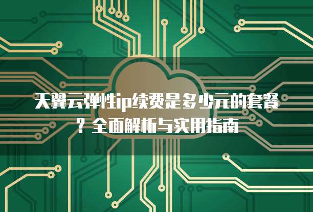 天翼云弹性ip续费是多少元的套餐？全面解析与实用指南