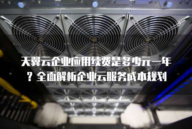 天翼云企业应用续费是多少元一年?全面解析企业云服务成本规划