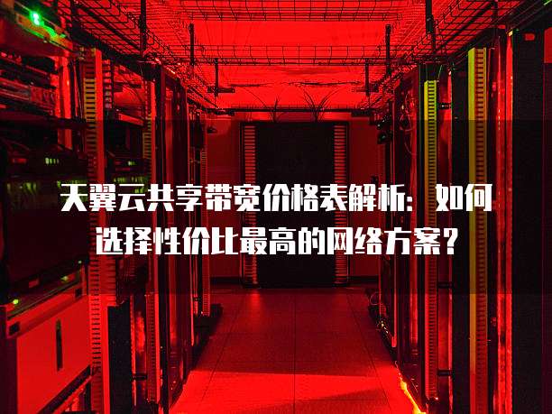 天翼云共享带宽价格表解析:如何选择性价比最高的网络方案?